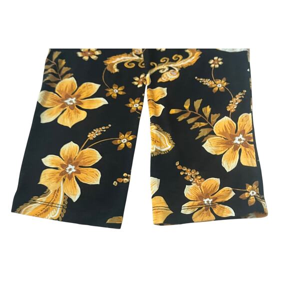 JM CCOLLECTION LONG SLV PULL-OVER RND NECK TOP, WOMENS, XL, BLACK, YELLOW FLORAL - Picture 9 of 12